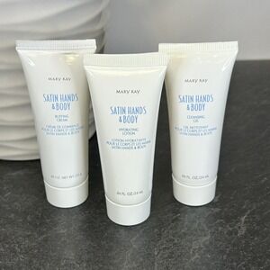 Mary Kay Satin Hands & Body Hydrating Lotion Cleansing Gel & Buffing Cream .84oz
